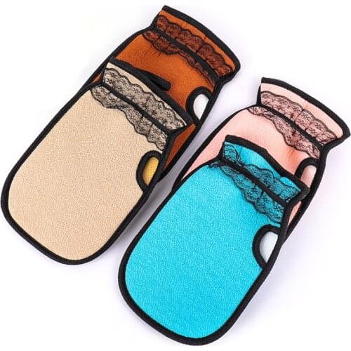 1pcs Lace Shower Bath Gloves Exfoliating Wash Skin Mitt Massage Loofah Body Scrubber Bathing Cleaning Products