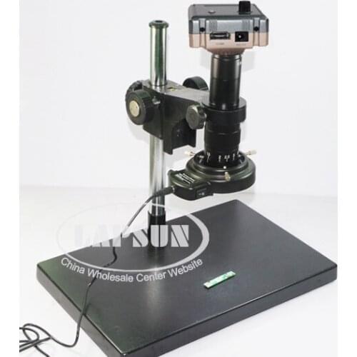 1080P Full HDMI HD 60F/S High Speed Video Indusry Lab Microscope Camera + 180X C-Mount Lens +Big Size Stand +144 LED Ring Light