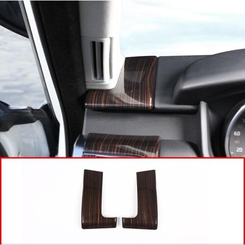 2pcs Red Ash Wood Style ABS Plastic Side Dashbord Decoration Cover Trim For Landrover Range Rover Sport RR Sport 2014-2018