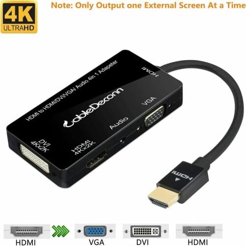 2021 4K 1080P Multiport 4 in1 HDMI-compatible Splitter to DVI VGA Adapter Gold-plated Jack For Laptop Computer HDTV PS3 TV