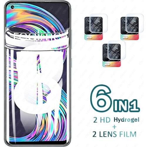 3Pcs Screen Protector Hydrogel Film for OPPO Realme 8 Protective for Realme 7 7i 5 8 Pro Film on Realme 7 5g Camera Lens Glass