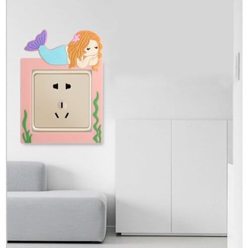 3D Mermaid Luminous Switch Sticker On-Off Switch Stickers Living Room Bedroom Lamp Socket Decor Washable Fluorescent Removable