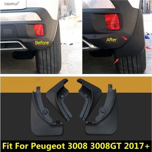 Accessories For Peugeot 3008 3008GT 2017 - 2021 Front Rear Mud Guard Mudguards Splash Flaps Molding Cover Kit Trim Exterior