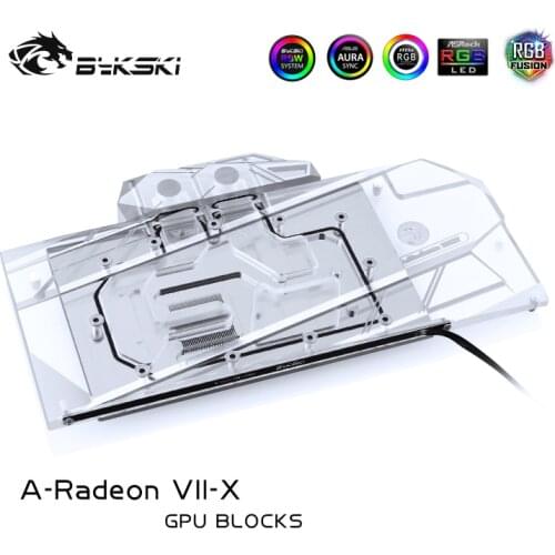 Bykski GPU Cooler For Public Series AMD Radeon VII Watercooling Block Full Cover WaterBlock, A-Radeon VII-X gpu cooler