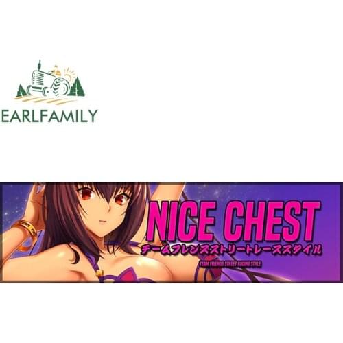 EARLFAMILY 13cm x 12.8cm for Nice Chest Creative Car Sticker DIY Waterproof Bumper Decoration Scratch-proof Vehicle Window Decal