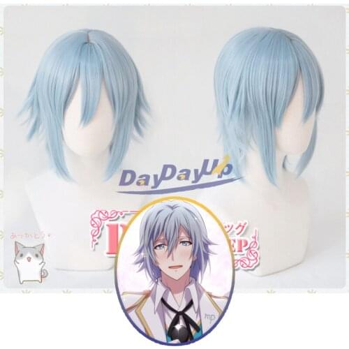 IDOLiSH7 Tamaki Yotsuba Light Blue Short Game Role Play Synthetic Hair Carnival Halloween Party Cosplay + Free Wig Cap