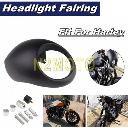 Matte Black Headlight Fairing Mask Front Cowl Fork Mount For Harley Sportster Dyna FX XL1200 XL883 Motorcycle Headlight Mask