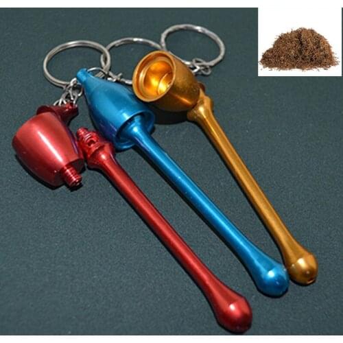 Metal Portable Mini Smoking Pipe Mushroom Key Buckle Tobacco Pipes for Weed Cigarette Filter Smoking Accessories Random Color