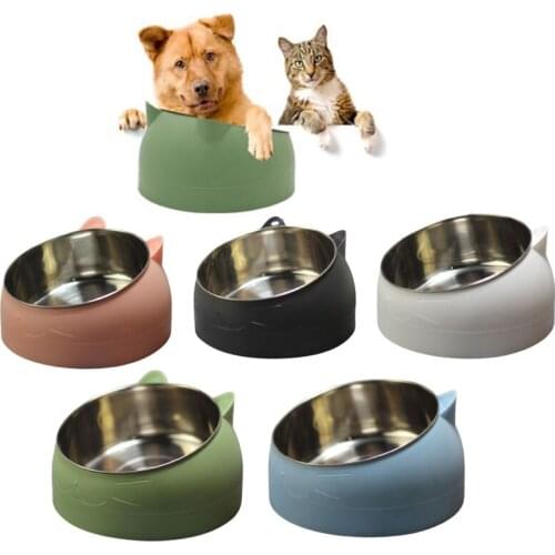 200/400/800ML Stainless Steel Dog Cat Bowls Pet Bowl Anti-skid Neck Protection Food Container Bowl for Dogs and Cats Pet Tools