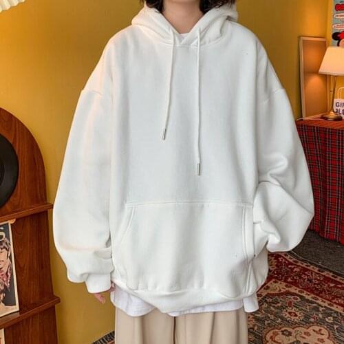 Neploha Autumn Solid Color Casual Womens Hoodies Loose Autumn Korean Style Pullover Tops Vintage Oversized Female Swearshirts