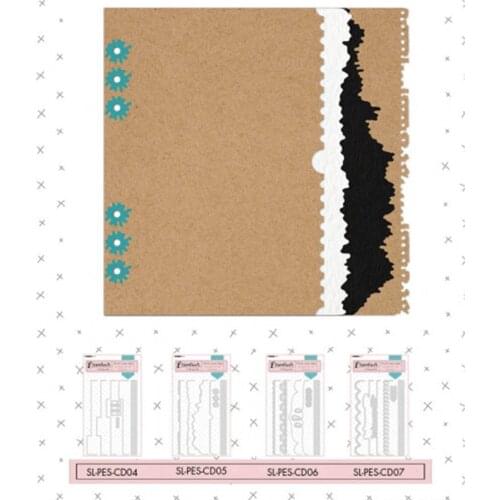 New Folder With Detachable Label Paper Decoration Metal Cutting Dies Scrapbook Embossed Paper Card Album Craft Template Cut Die