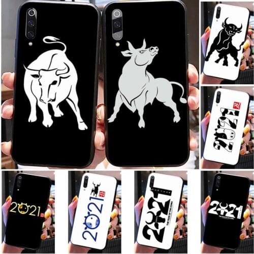 New 2021 Cattle New Year Ox Year Phone Case For Xiaomi Mi 9 9T CC9 CC9E 8 SE Pro A2 Lite 6X 5 A3 A1 Max Mix 2 3