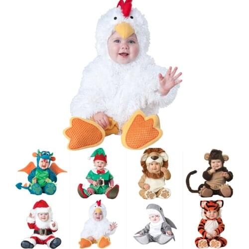 2020 New design Boys Christmas Halloween Costumes Infant Baby Girls Rompers Jumpsuits Peacock Animal Cosplay Toddlers Clothes