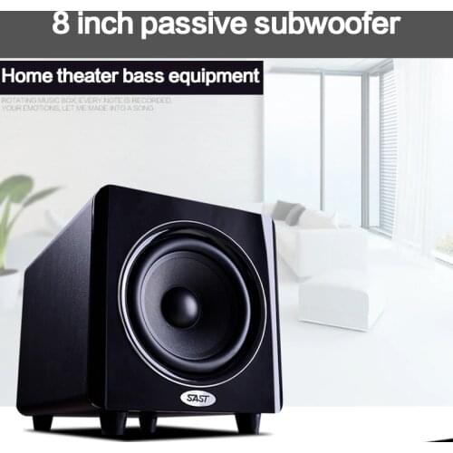 KYYSLB SA-800 Passive 8 Inch Audio Home Wooden Speaker Subwoofer Home Theater Heavy Bass High Power Amplifier Subwoofer
