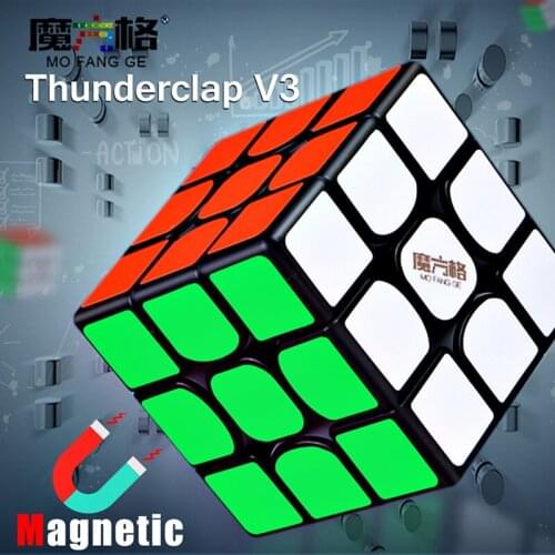 QiYi MoFangGe Thunderclap V3 M 3x3x3 Magnetic Magic Cubes Stickerless Puzzles Cubes Professional Magnets Speed Cubo Magico 3x3