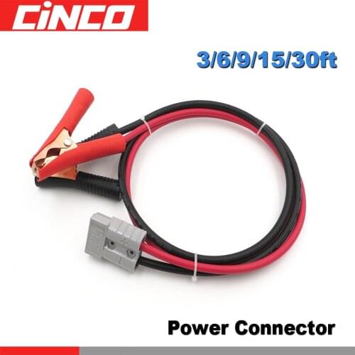 1Pair x 50A 600V Connector with 1m 2*4/6mm2 solar cable with alligator RV clip to connect portable solar Kit and solar battery