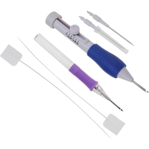 YOKOYAMA Poke Flower Needle Stainless Steel Embroidery Sewing Needle With Handle Household Sewing Craft Weaving Tool Accessories