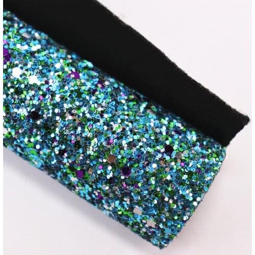 8"x11"(21cmX29cm) Blue Glitter Fabric Sheet artificial leather Glitter Leatherette Faux glitter Sheet for craft K0012