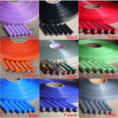 2M (AA 14500 Battery Wrap) Wide 23MM / Diameter 14.5MM PVC 2:1 Heat Shrink Tubing Black/Red/Orange/Yellow/Green/Blue/White/Clear