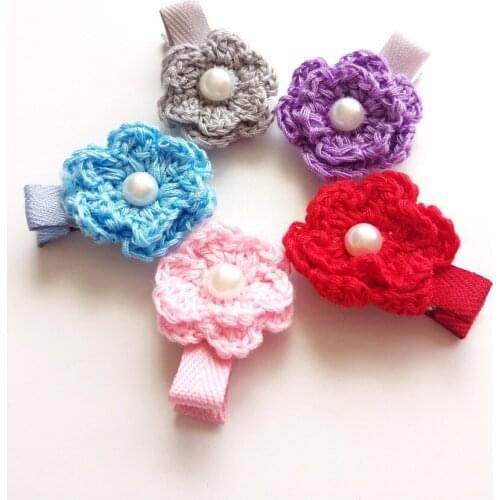 Hot Sale Children Accessories Wool Hairpins Gum for Hair Baby Girls Lovely Handmake Flower Headwear Hair clips Headband