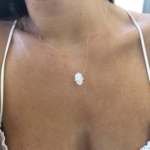 Trendy Fashion Jewelry Fishing line Hand Choker Necklace For Woman Rhinestones Statement Boho Pendants Necklaces Accessories New