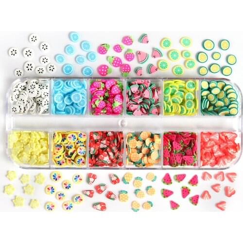 1 Box Mixed Fruit Slice Flower Clay Filling Nail Art Resin Epoxy Mold Filler Resin Fillings for DIY Craft Jewelry Making