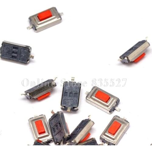 200PCS/LOT red head 3 * 6 * 2.5 mm micro inching button switch high temperature 3*6*2.5 touch tact 2pin red button pin