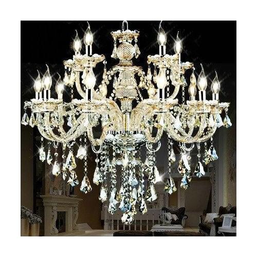 Promotion high quality K9 crystal luxury lobby crystal chandeliers. lighting fixtures with bulbs