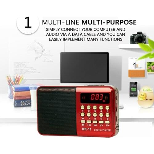 Wireless Speakers Portable FM Radio Music Player Digital Mini Radio Multifunctional FM Sound Recorder Insert Card RADk11 Radio