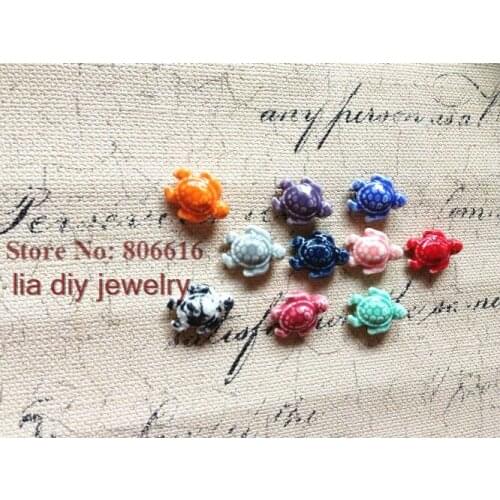 "sea turtle " 50Pcs Handmade China Ceramic Porcelain Bead Pendants Jewelry Beads For Bracelets Findings Accessories