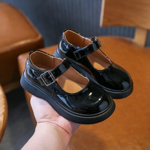 2021 Kids School Shoes Princess Shoes For Little Girls Dress ChildrenS Fashion Elegant Splice Leather Shoe Autumn 3-12 Year Old