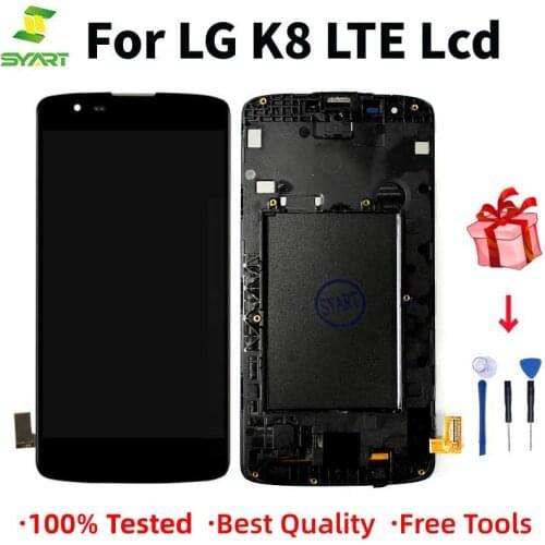 For LG K8 LTE K350 K350N K350E K350DS LCD Display +Touch Screen Digitizer Assembly replacement full parts With frame +Tools