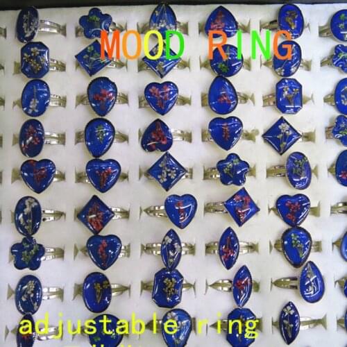 Emotional Temperature Ring Couples Sense of Temperature Change Color Ring Mood Metal Butterfly Plant Flower Cartoon Animal Shape