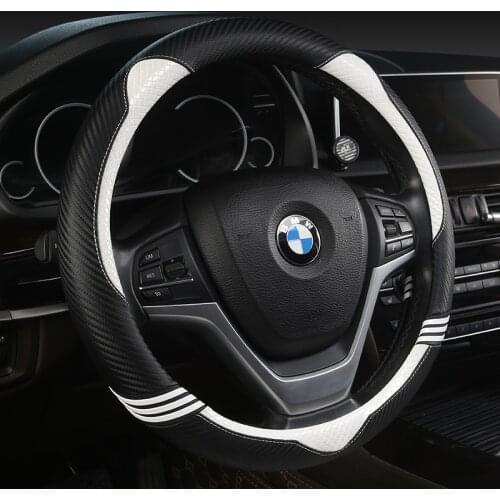 Leather+Carbon Fiber Car Steering Wheel Cover for BMW X1 X2 X3 X4 E84 F84 F39 E83 F25 G01 F97 F26 G02 F98 Auto Accessories