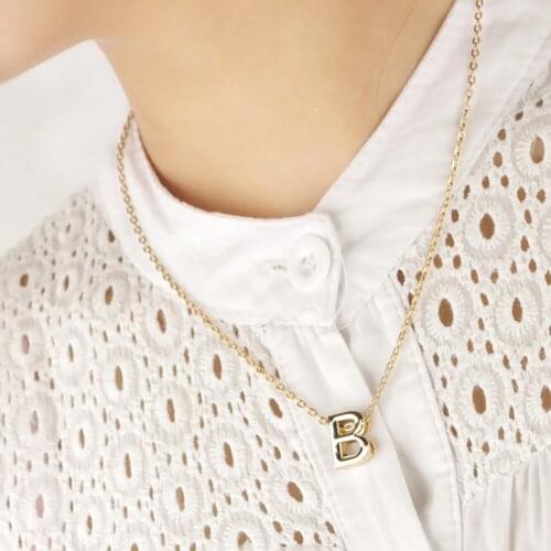 Tiny gold initial necklace letter gold necklace initials name necklaces pendant for women girls Best friend birthday gift#267389