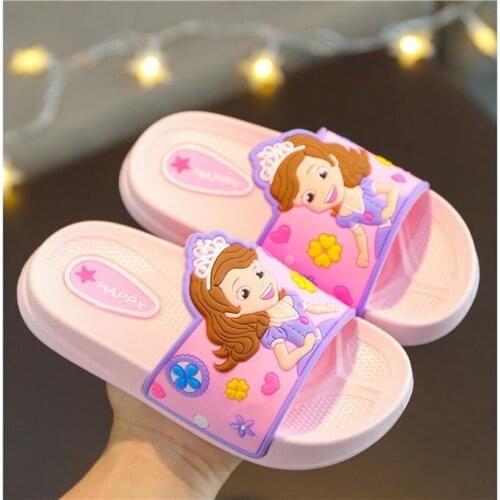 Disney childrens cartoon Princess Sophia summer non-slip soft-soled beach shoes home shoes boys and girls baby slippers
