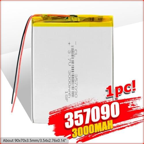 YCDC 357090 Li-ion Battery 3.7V 3000mah Rechargeable Lithium Polymer Batteries for Suo Lixin S18 7/8/9 inch Tablet PC ICOO