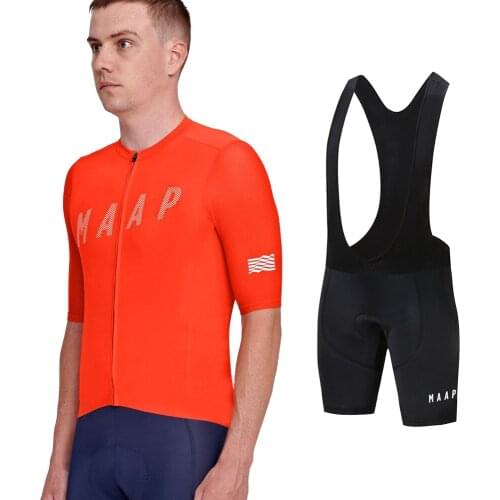 MAAP Summer Men Breathable Cycling Jersey Sets Men'Road Racing Bike Short Sleeve Suit Bicycle Bib Short Pants