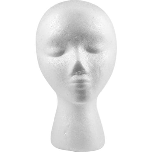 27.5 x 52cm Dummy / mannequin head Female Foam(Polystyrene) Exhibitor for cap, headphones, hair accessories and wigs Woman Mann