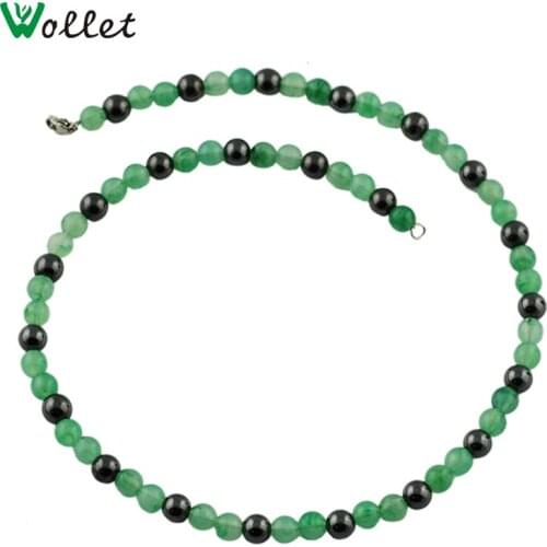 Wollet Fashion Necklace Jewelry Black Magnetic Hematite Beads Necklaces For Women Health Energy Lobster Clasps