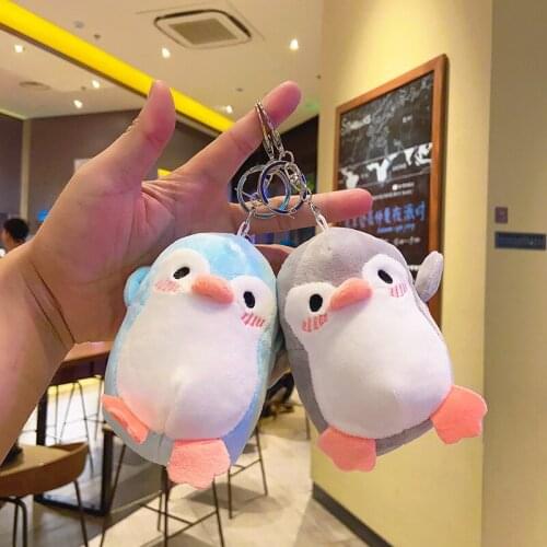 Cartoon Penguin Kawaii Accessories Pendant For Backpack Plush Stuffed Animals Keychain Cute Key Ring Plush Toys Stuffed Toys