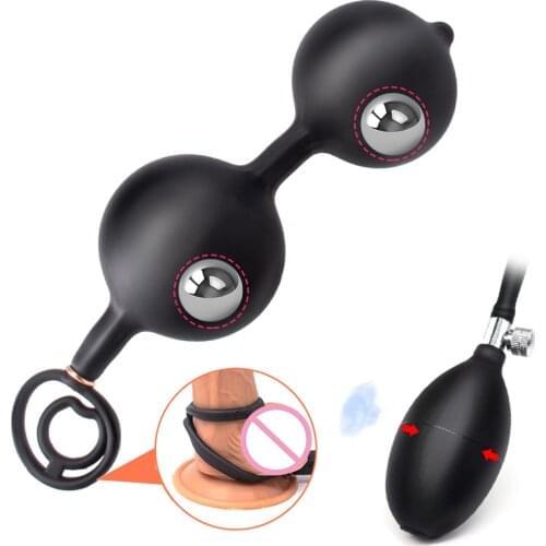 Male Prostate Sex Shop Inflatable Anal Plug Dildo Butt Plug Anus Beads Vagina Anal Expander Sex Tools For Adults Intimate Goods