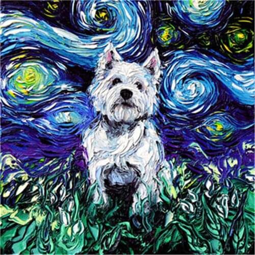 Animal Dog DIY 11CT Embroidery Cross Stitch Kits Needlework Craft Set Printed Canvas Cotton Thread Home Decoration Hot Room