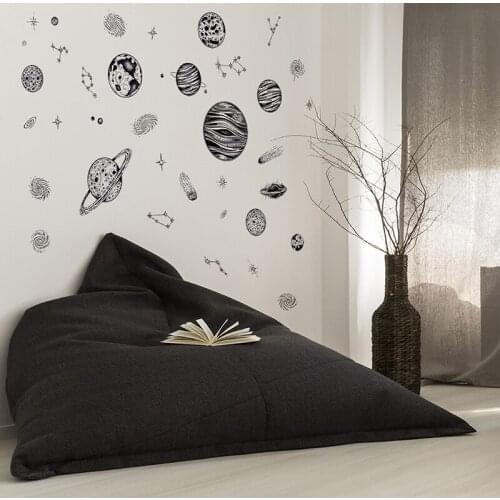 Outer space world wall sticker universe planet decor vinyl art decal kids room