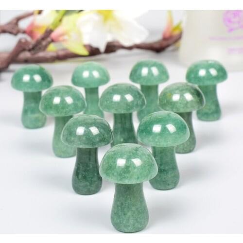 Jade Mini Mushroom Statue Natural Aventurine Carved Decor Quartz Hand Polished Healing Stone Reiki Trinket Gift Room Ornament