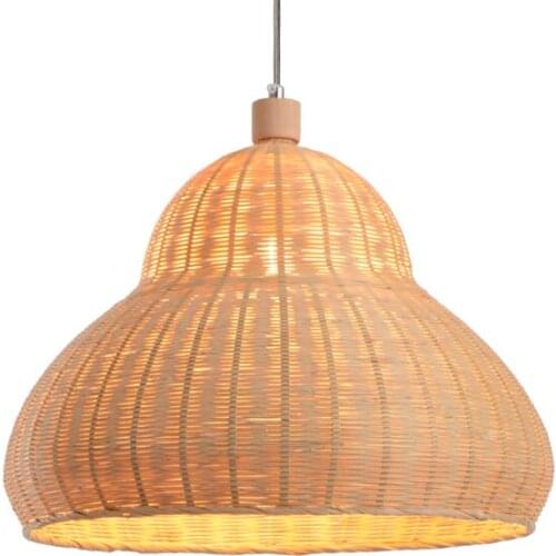 New Chinese Style Bamboo Lamp Gourd Shape Handmade Woven Lighting Idyllic and Retro Country Lamps Can Be Customized
