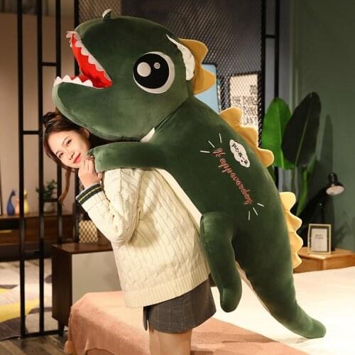 New 80cm/120cm Big Eye Dinosaur Plush Toys Creative Lying Dino Dolls for Children Boys Birthday Gifts Stuffed Soft Pillow Animal