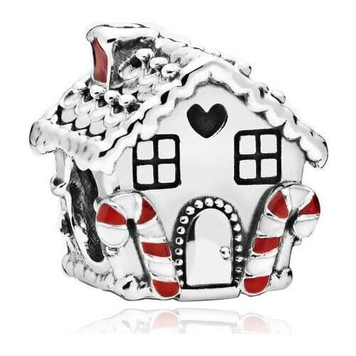 5PCS Fit Original Charm Bracelet New Plated Christmas Warm Cottage Tree Pendant Spacer Bead DIY Jewelry Making Berloque