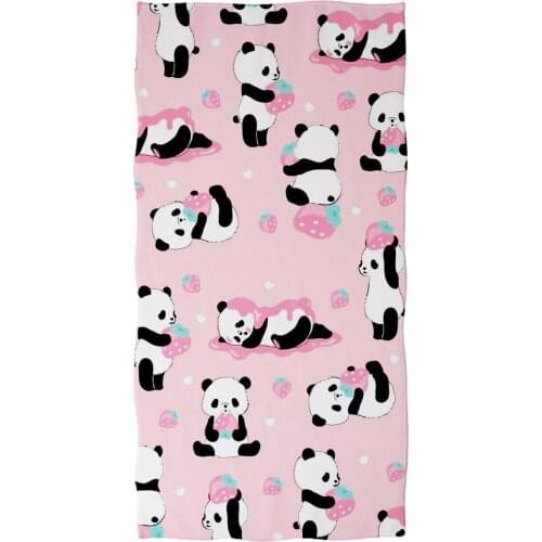 Kawaii Panda Design Beach Bath towel Funny animal Printing Cartoon Children Toilet Adult Sports Swimming Home Textile Hand towel