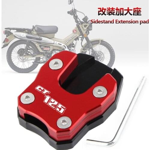 For HONDA CT125 Hunter Cub 2020 Motorcycle CNC Kickstand Foot Side Stand Extension Pad Support Plate Enlarge Stand With LOGO